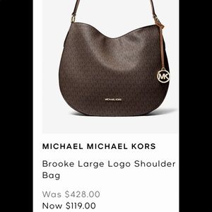 NWT Michael Kors Brooke Large Logo Shoulder Bag